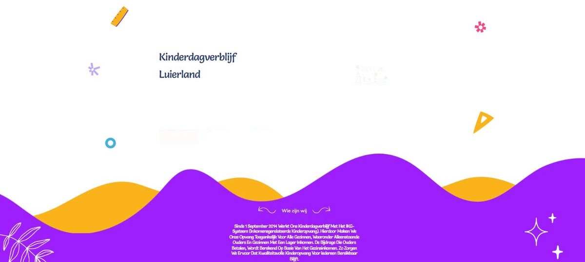 Startpagina van luierland.be, kinderdagverblijf in Maasmechelen