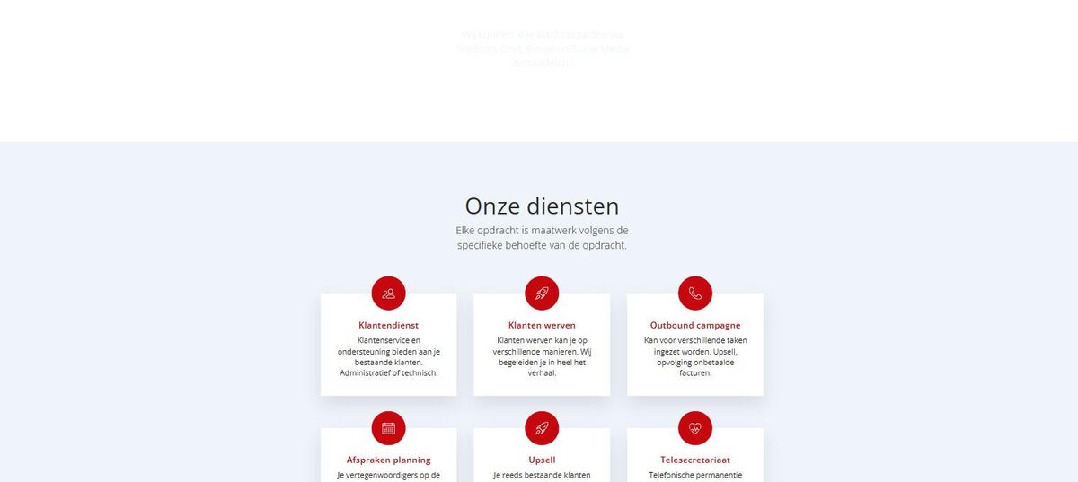 Dienstenoverzicht op q-calls.be, contactcenter en telesecretariaat